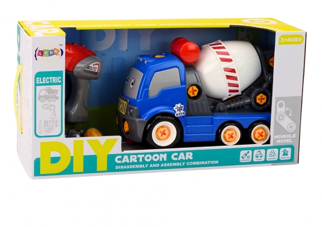 Cartoon Cement Mixer Truck DIY Blue