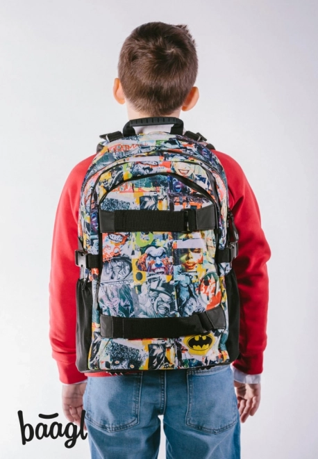 Baagl School Backpack Skate BATMAN Comics