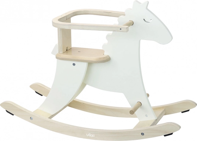 Vilac Wooden Rocking Horse with Backrest White