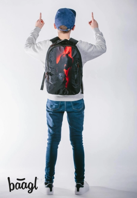 Baagl Earth Batman Red Backpack