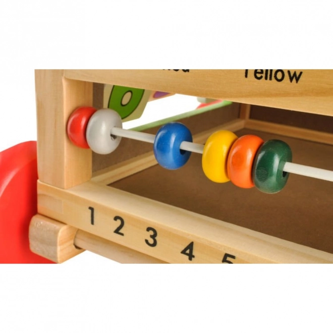 Wooden Push Walker and Educational Cube for Kids