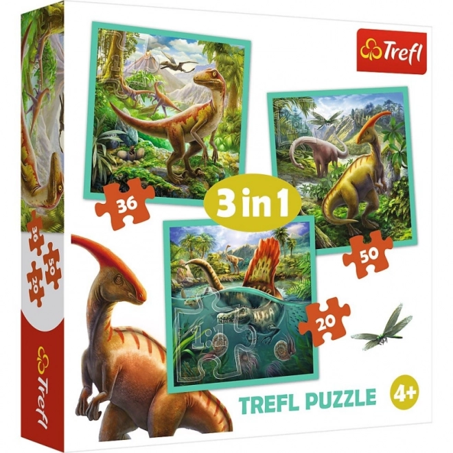 Puzzle 3-in-1 Extraordinary World of Dinosaurs