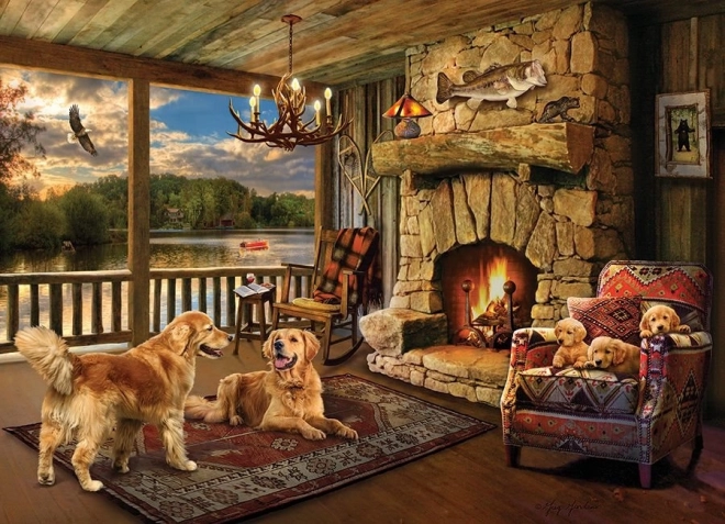 Cozy Cabin by the Lake Puzzle 1000 Pieces