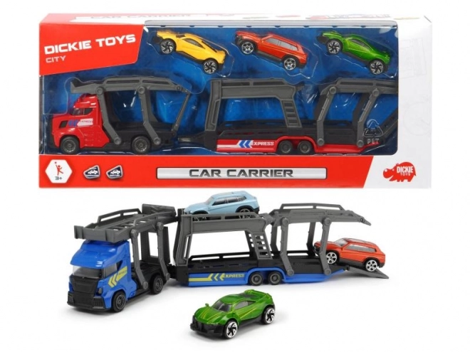 Car transporter with 3 toy cars