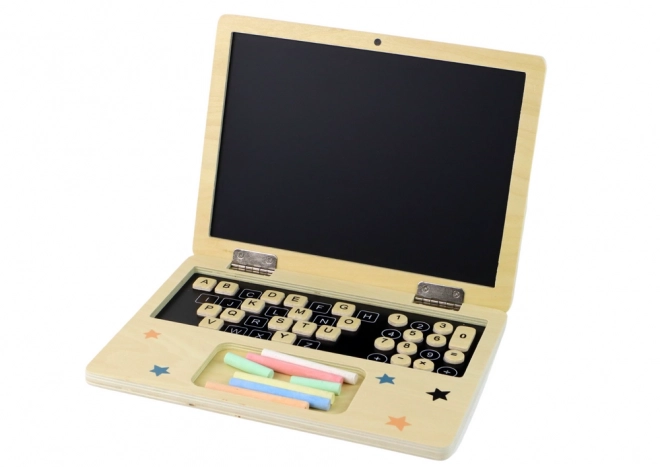 Wooden Laptop Blackboard with Chalk