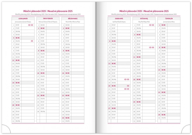 Weekly Planner Balacron 2025 Bordeaux