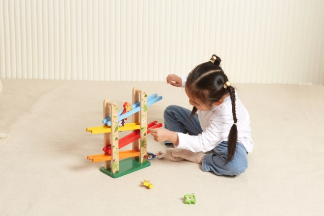 Colorful Jungle Wooden Slide Toy