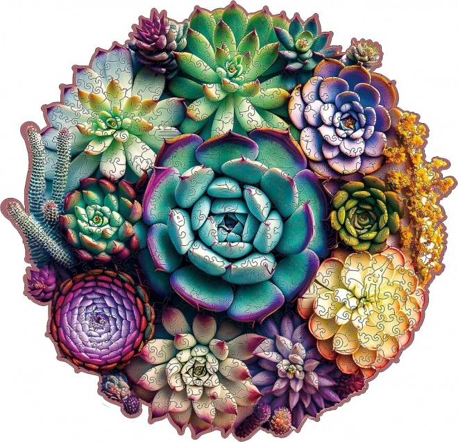 Wooden Puzzle Succulents