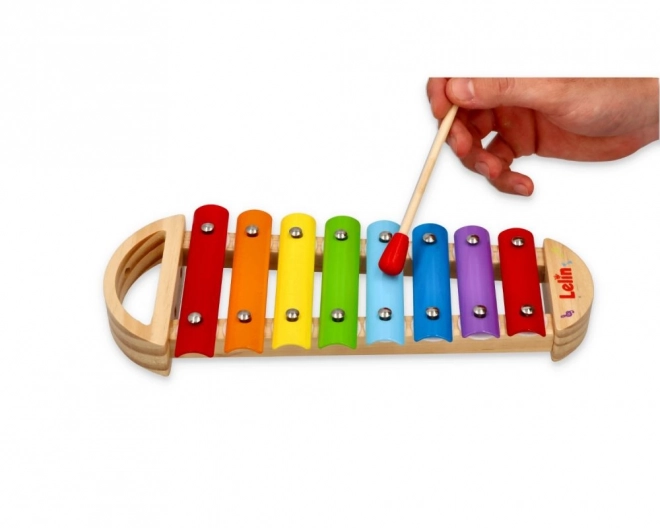 Metal Xylophone in Wooden Frame