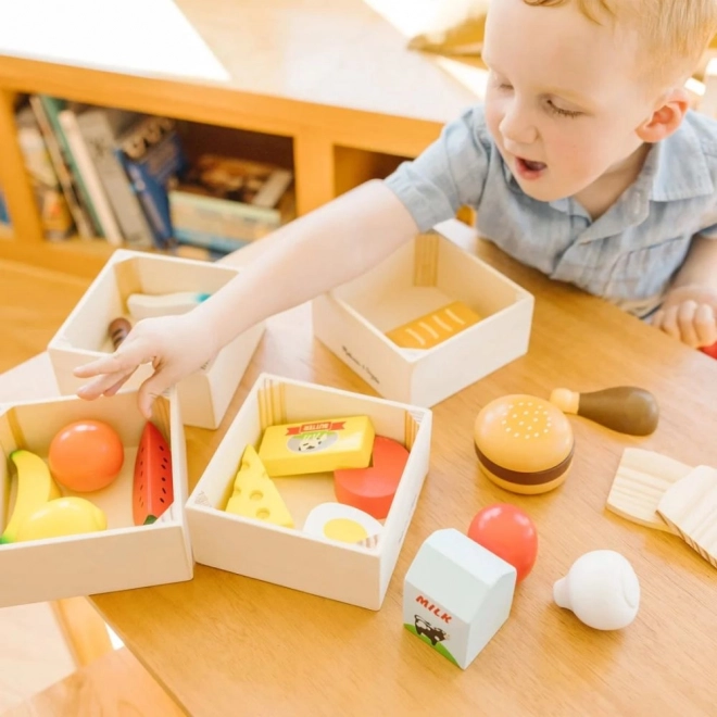 Wooden Food Play Set in Boxes