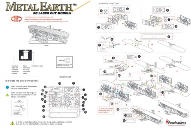 Metal Earth 3D Puzzle Wright Brothers Plane