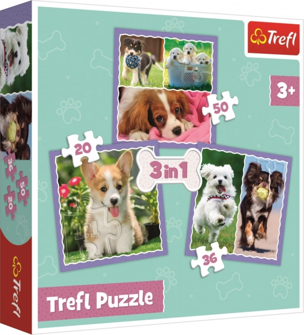 Adorable Dogs 3-in-1 Puzzle