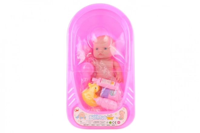 Baby Doll with Bathtub Set