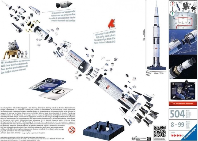 3D Puzzle Apollo Saturn V Space Rocket