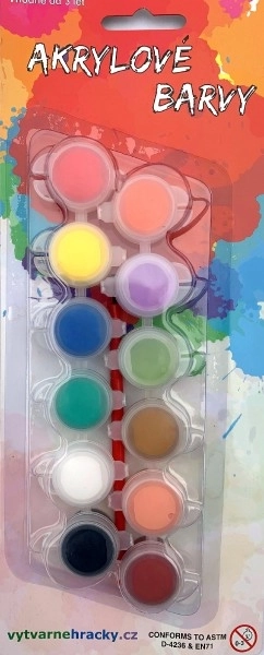 Acrylic Paint Set with Brushes for Glass, Ceramic, and Stones