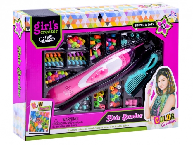 Hair Beads and Decorations Styling Set with Braiding Machine