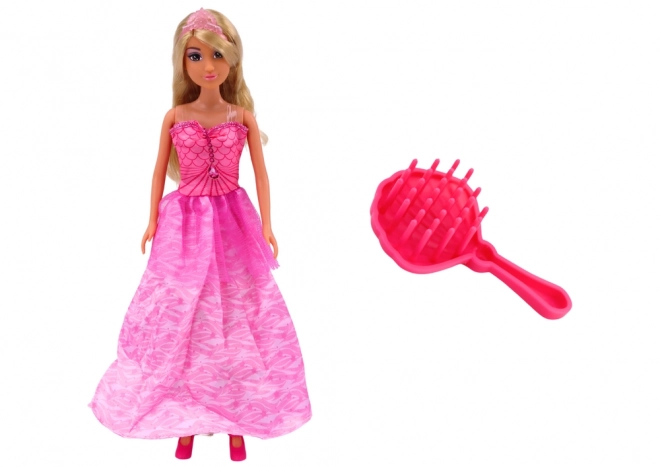 Anlily Mermaid Princess Doll with Pink Dress and Brush