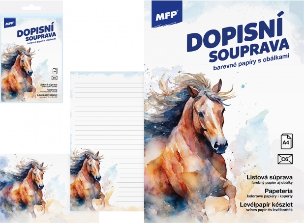 Letter Paper with Horse Motif - Colorful Set