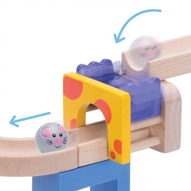 Wonderworld Wooden Marble Track - Cat and Mouse