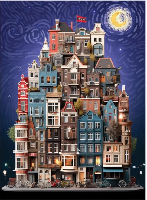 Starry Night in Amsterdam Puzzle 1000 Pieces