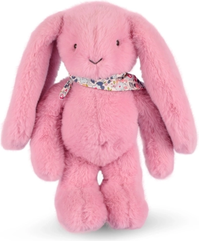 Doudou plush bunny with pink scarf
