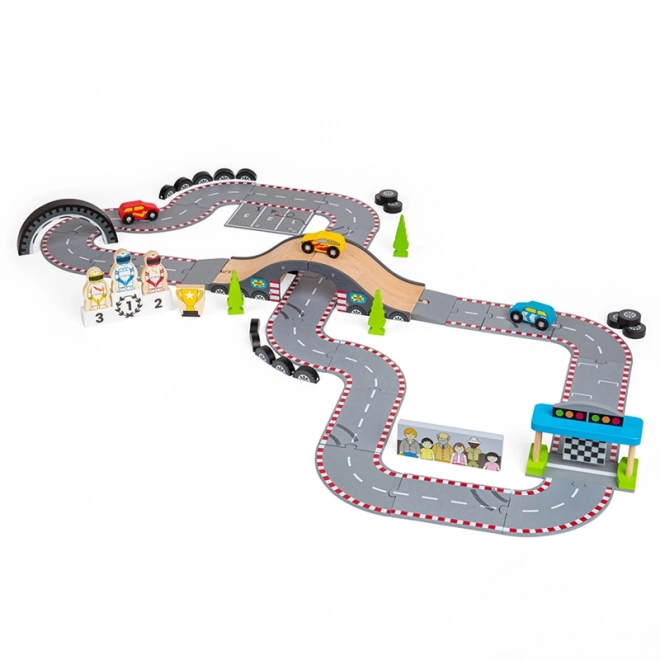 Bigjigs Racing Day Wooden Track Set