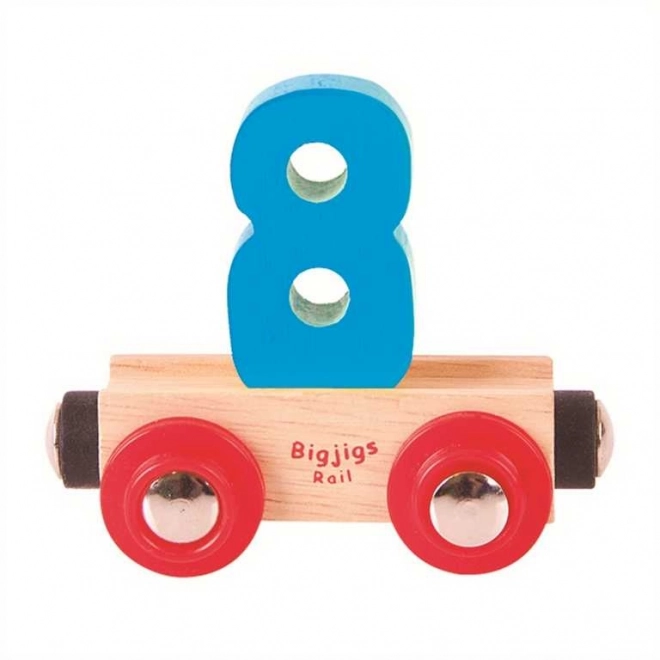 Bigjigs Rail Wooden Train Wagon with Number