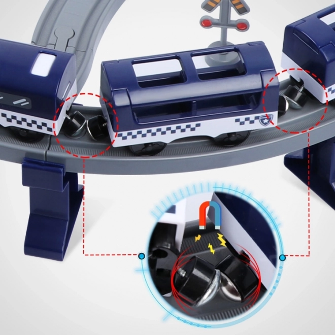 Set Treno Elettrico Con Auto Elicottero 92 Pezzi