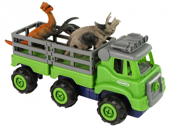 Transport vrachtwagen met dinosaurussen