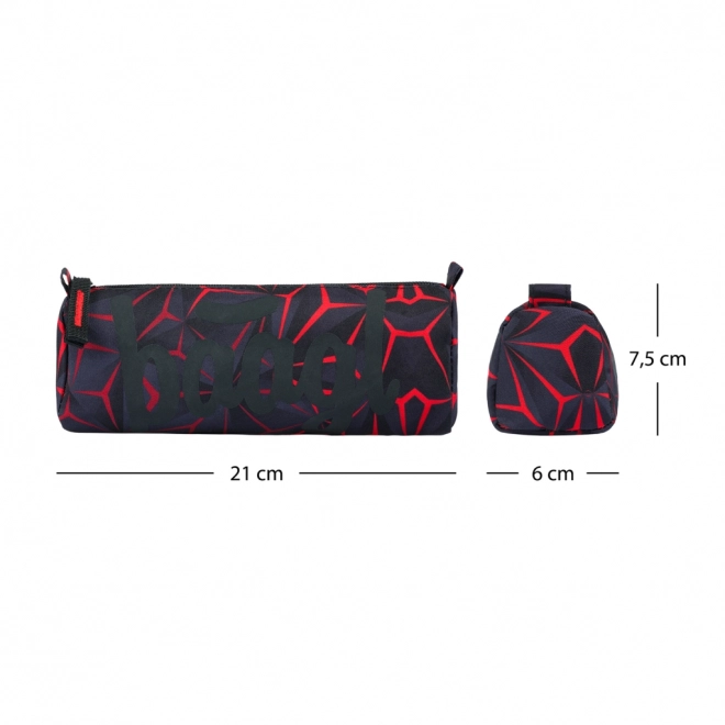 Student Pencil Case Red Polygon