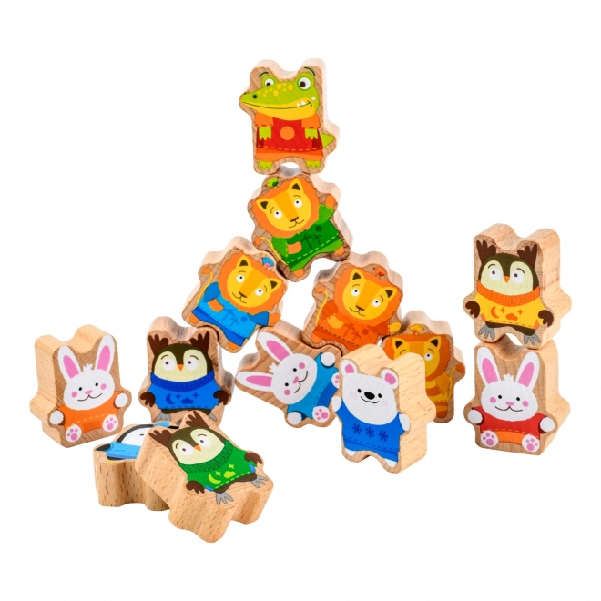 Animal Tower Wooden Game Set