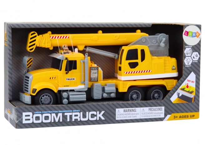 Yellow Crane Truck with Friction Drive and Light & Sound Effects