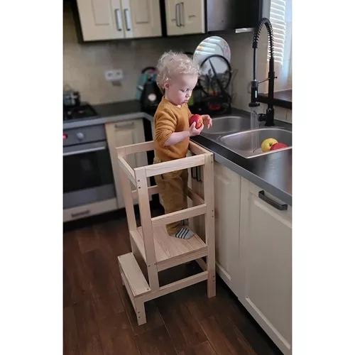 Wooden Kitchen Helper Step Stool for Kids