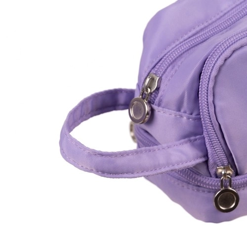 Large Purple School Pencil Case - Foldable with Three Compartments