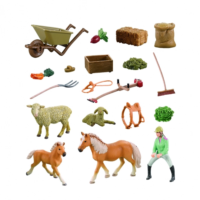 Farm Set with Horse, Foal, and Accessories