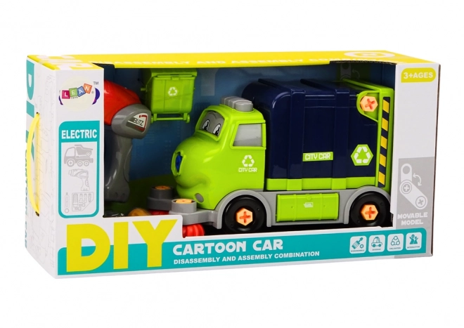 Cartoon DIY Blue Garbage Truck