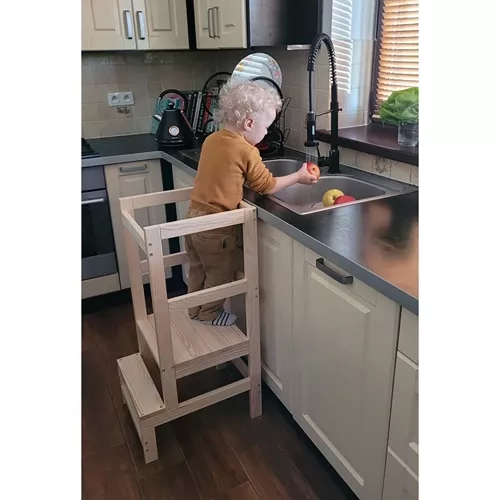 Wooden Kitchen Helper Step Stool for Kids