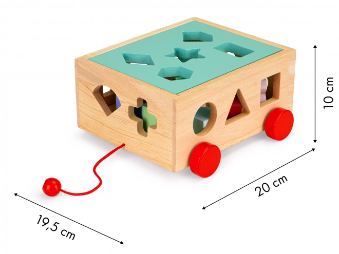 Wooden Shape Sorter Cart for Kids