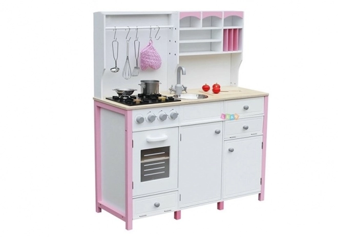 Wooden Play Kitchen with Oven and Accessories