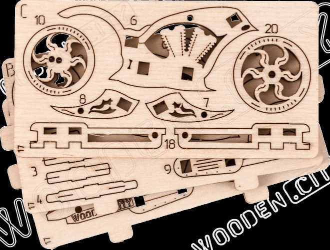 Wooden 3d chopper motorcycle puzzle