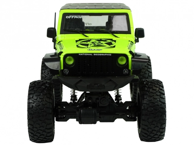 Remote Control Off-Road Rock Crawler with Green Shock Absorbers 4x4