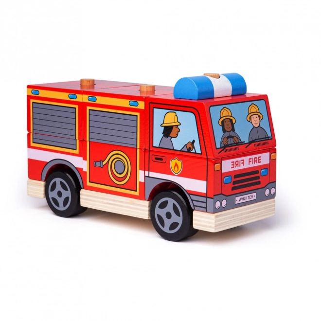 Wooden Stacking Fire Engine Toy