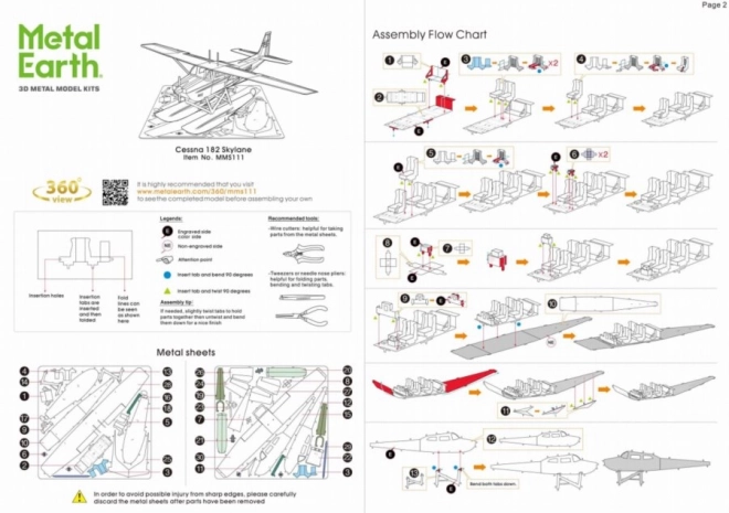 Metal Earth 3D Puzzle Cessna 182 Seaplane