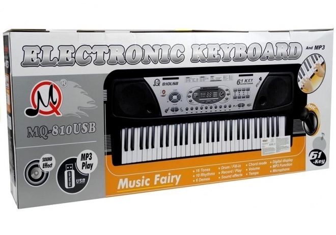 Keyboard with Microphone and Power Adapter