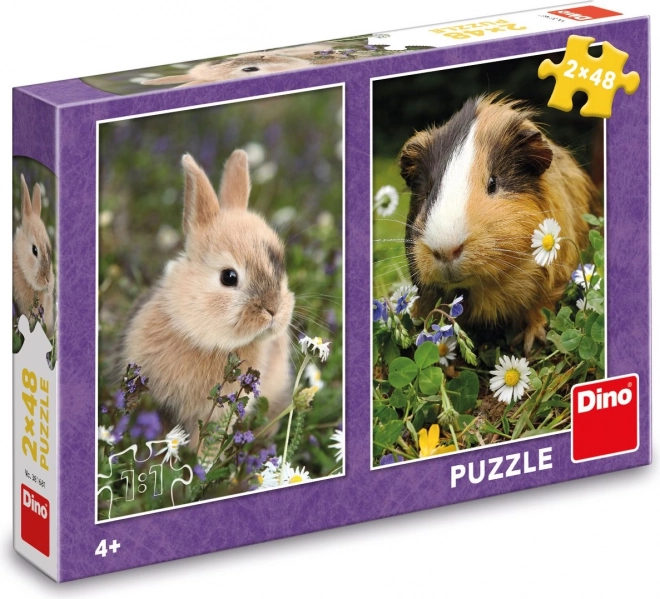 Dino puzzle bunny and guinea pig