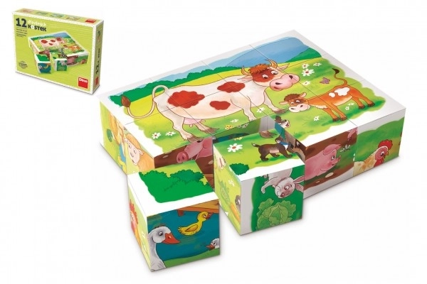 Wooden Picture Blocks Farm Animals