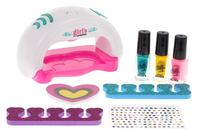 Children's Nail Painting Kit with Accessories and Interactive Dryer