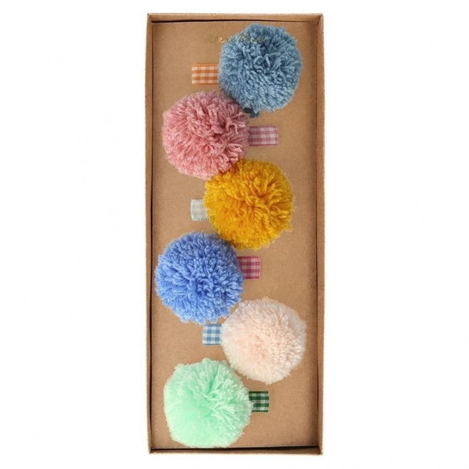 Colorful Pom Pom Hair Clips