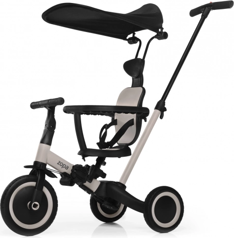 Triciclo evolutivo per bambini Zopa Razor Pro 6in1 Ivory Beige con asta di guida