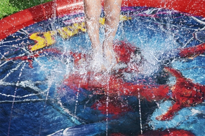 Inflatable Splash Mat with Fountain featuring Spider-Man